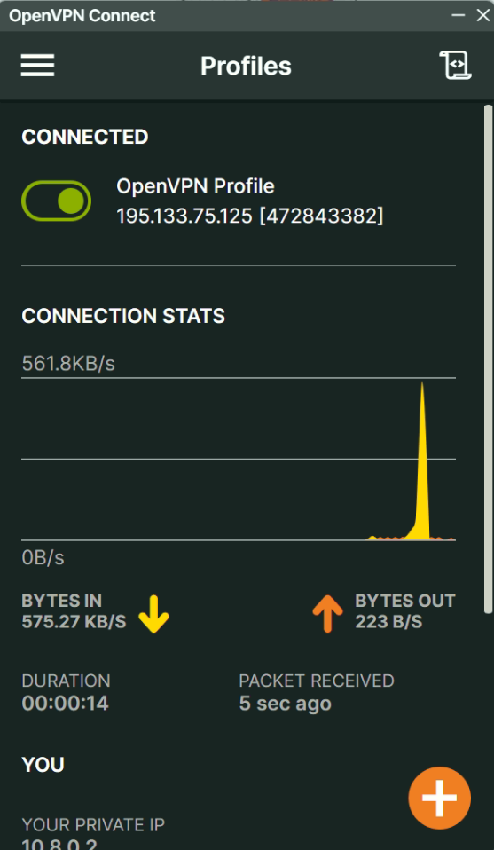 Успешное подключение